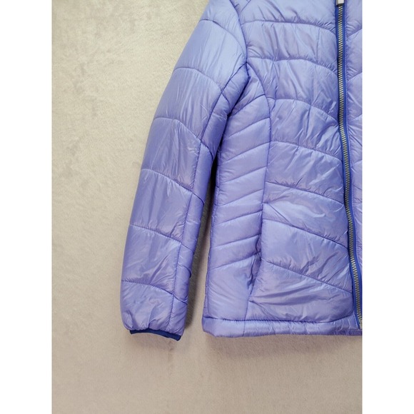 Gerry Puffer Jacket Girls Large Purple Nylon Long Sleeve Hooded Full Zipper Logo - Picture 8 of 9